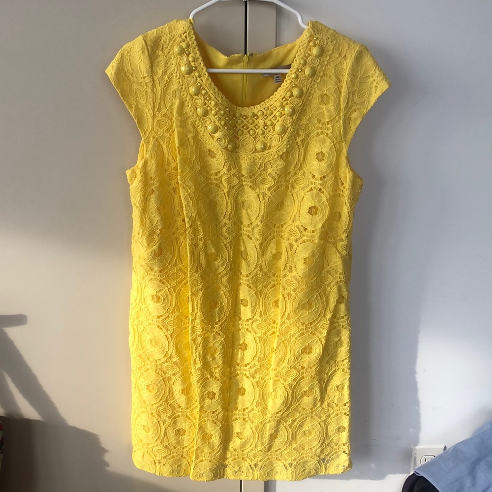 Yellow lace dress